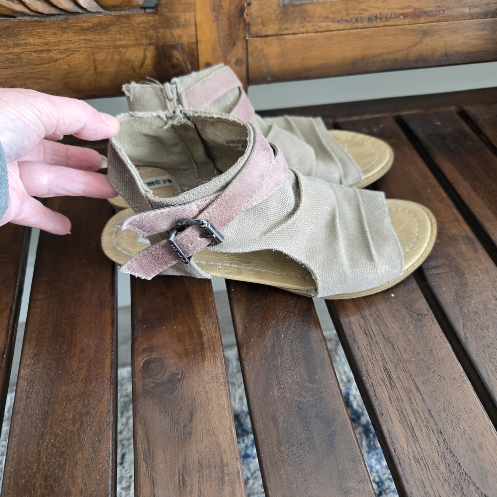 Not Rated Beige Open-Toe Sandal Wedges